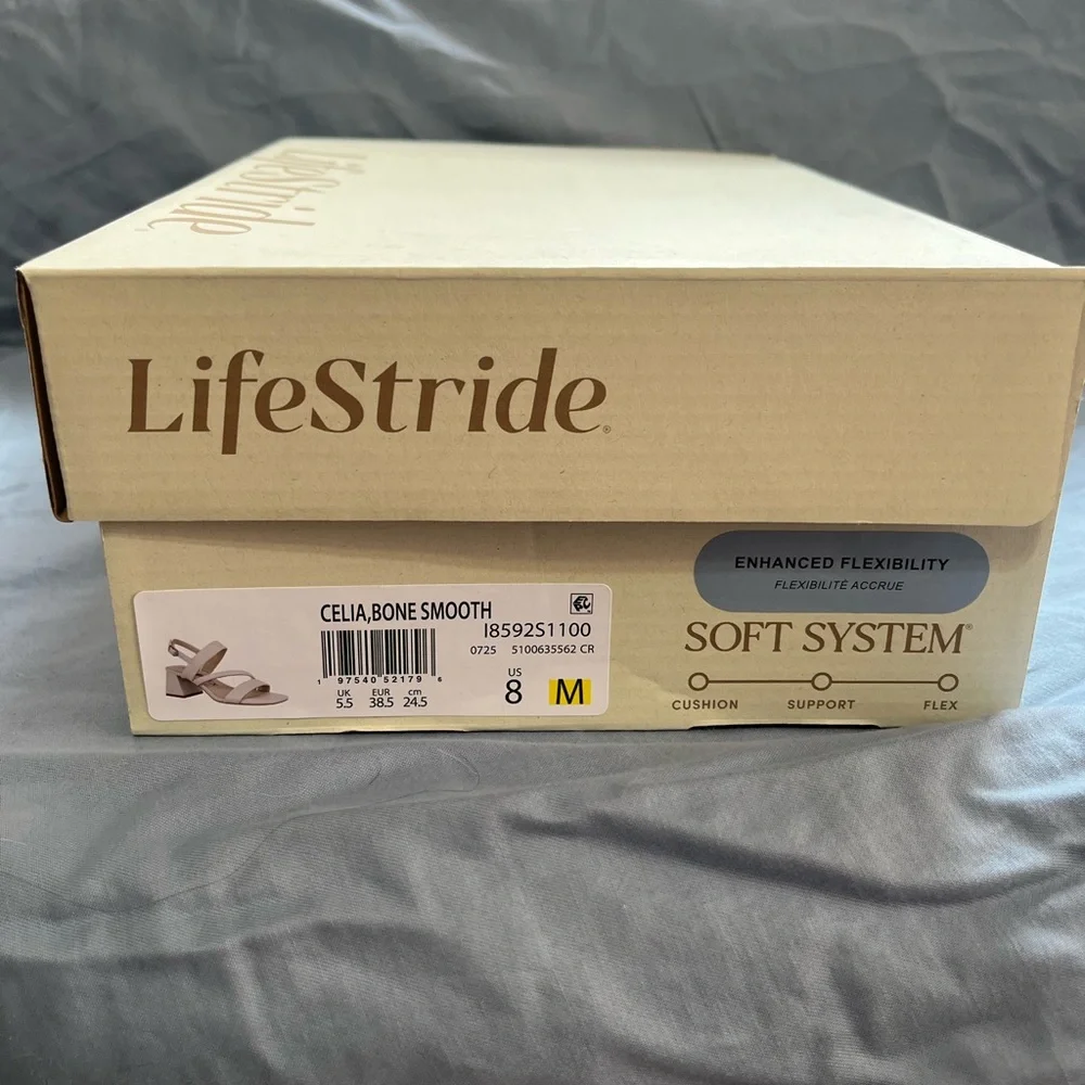 Life Stride Cream Block Heel Sandals - Picture 6 of 6